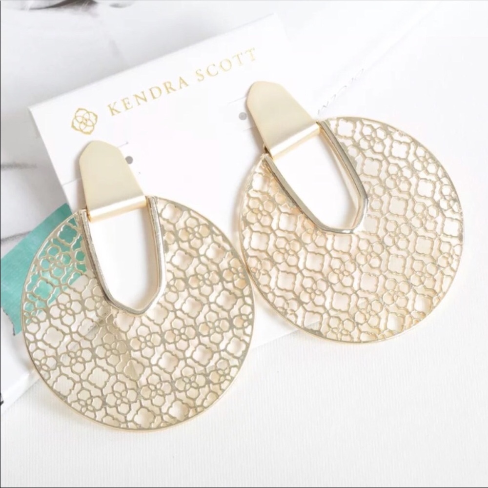 Kendra Scott Diane Gold Filigree Statement Earring